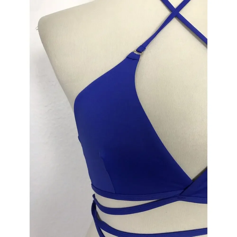 Toluca Swim Amina Stretch Wrap Tie Bikini Top Sz XS/S